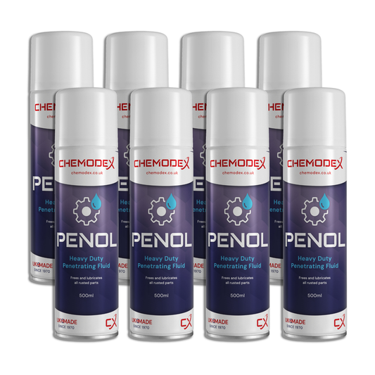 PENOL Heavy Duty Penetrating Fluid 500ml Aerosol Rust Release Lubricant (Pack Of 8)