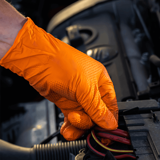 Mouseover Image, Aurelia Ignite Extra Strong, Thick Heavy Duty Orange Nitrile Gloves