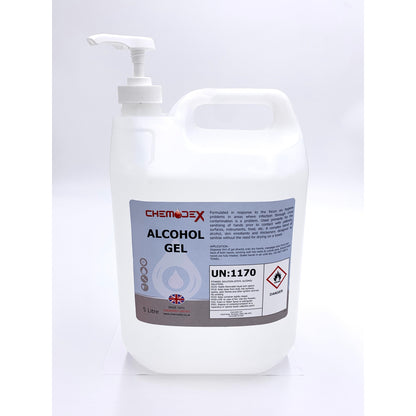 Chemodex 5 Litre Hand Sanitiser Gel -Kills 99.99% of Common Germs, Bacteria, Viruses, and Pathogens - WHO Compliant Formula - Bulk Hand Sanitizer Refill for Home, Office, School, Hospital, Clinic, and Commercial Use - Effective Hand Hygiene 