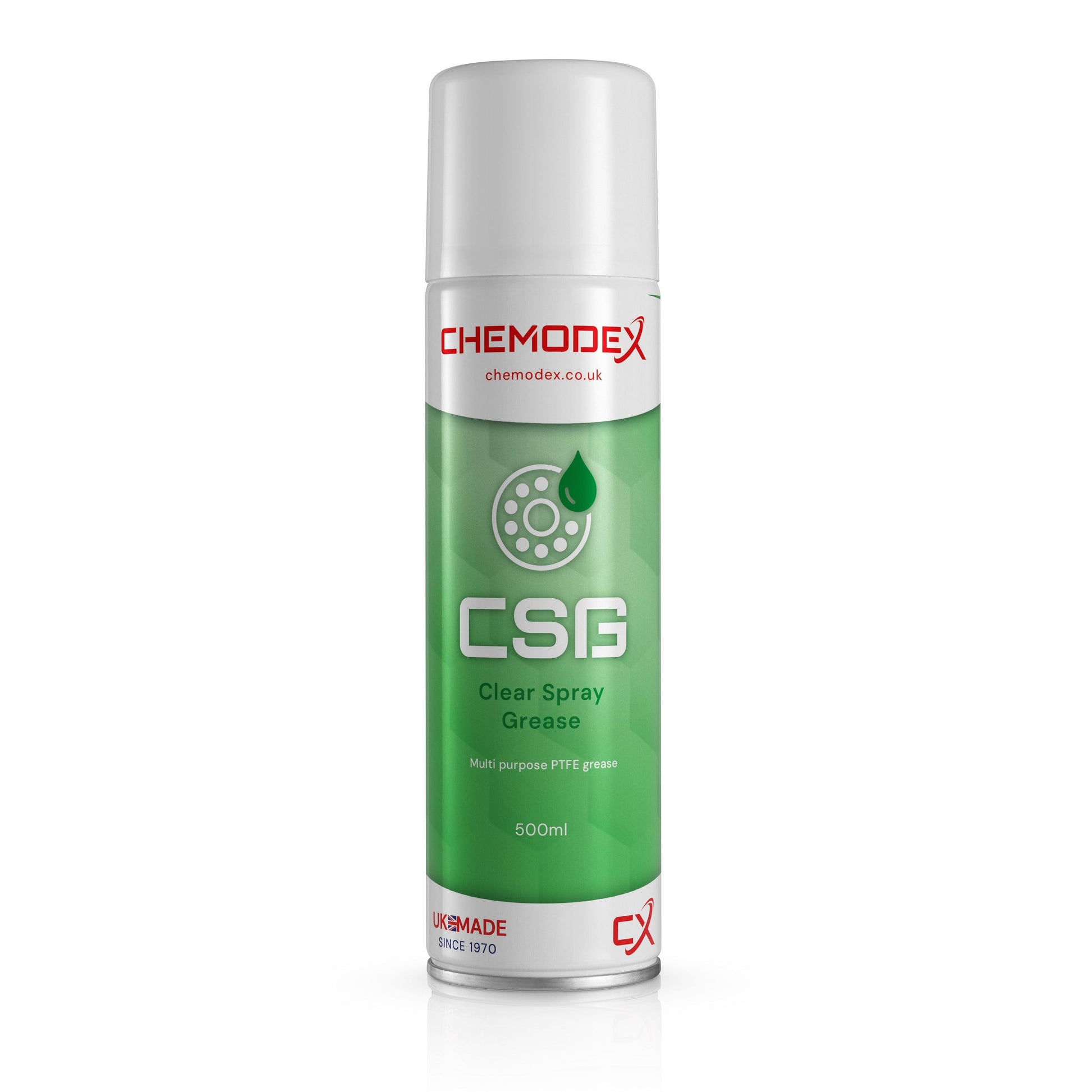 Chemodex CSG - Specialist High Performance Clear PTFE Multi-Purpose Spray Grease 500ml Aerosol