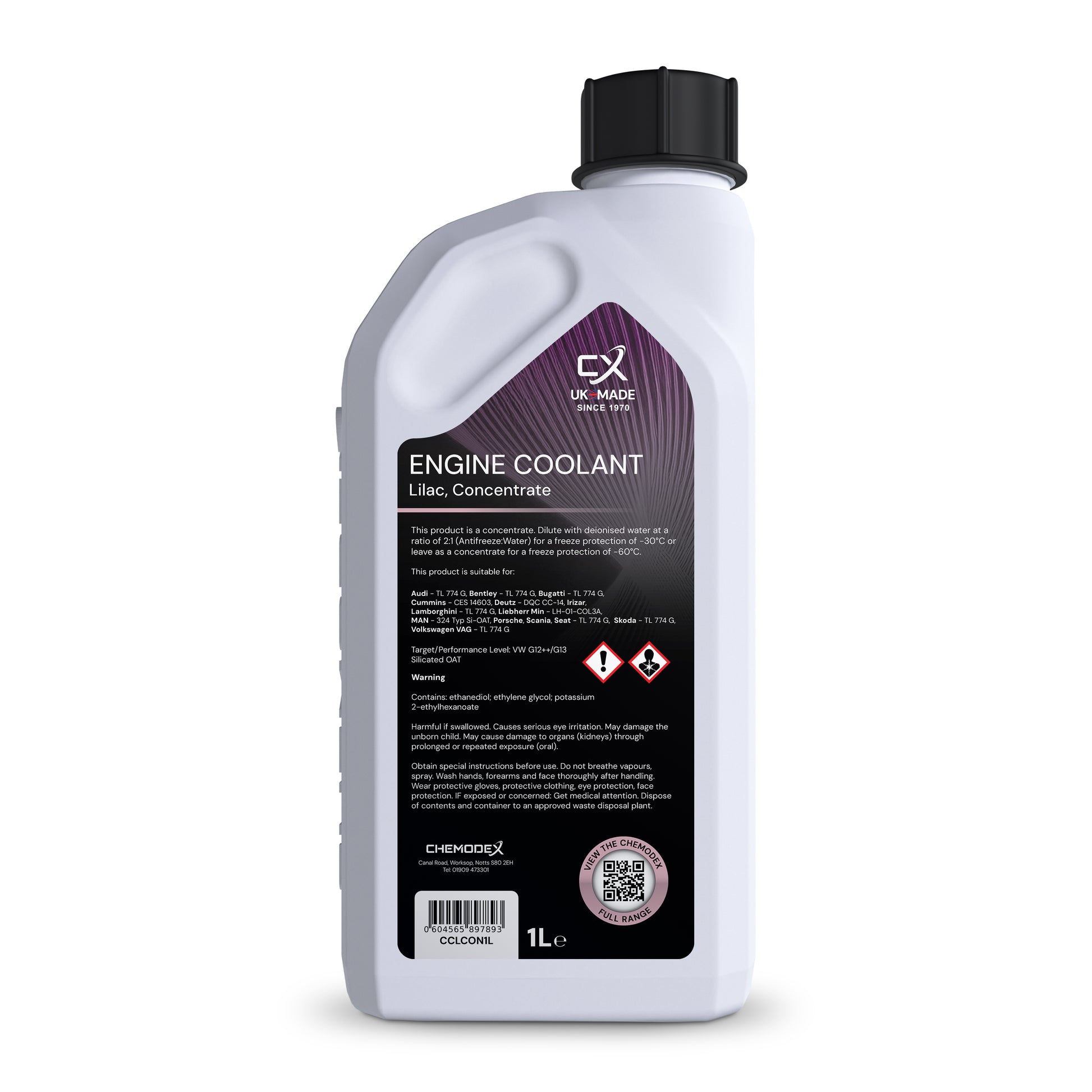 ChemCool Concentrate -60°C Antifreeze Coolant In Lilac 1 Litre