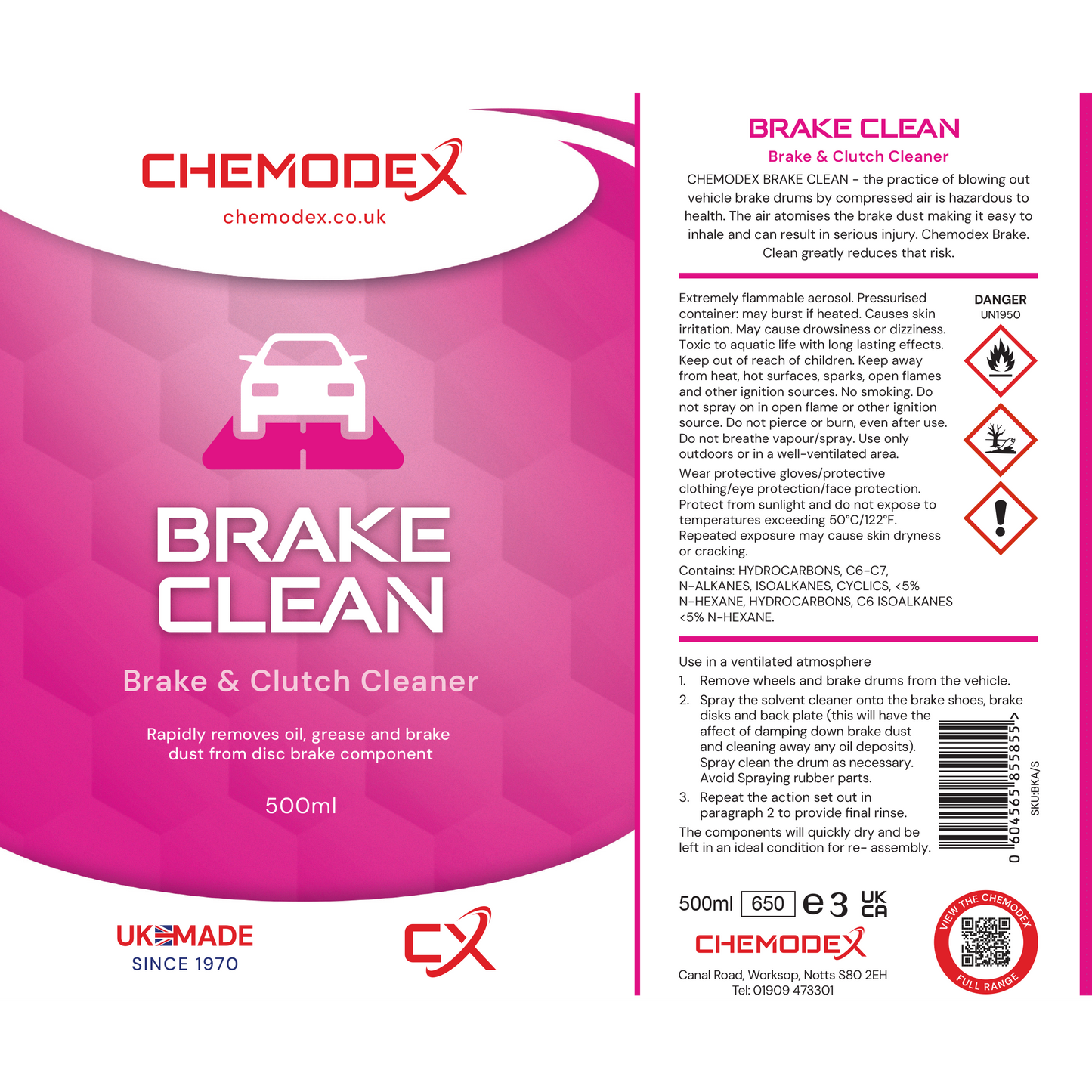 Chemodex Brake Clean- Brake and Clutch Cleaner Aerosol Solvent Spray Degreaser