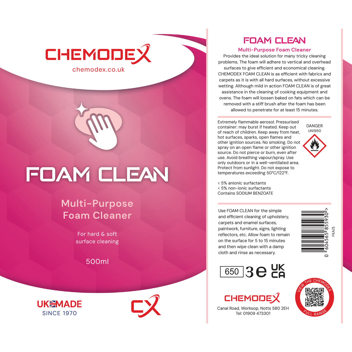 Chemodex Foam Clean Professional Multi-Purpose Carpet & Interior Foam Cleaner