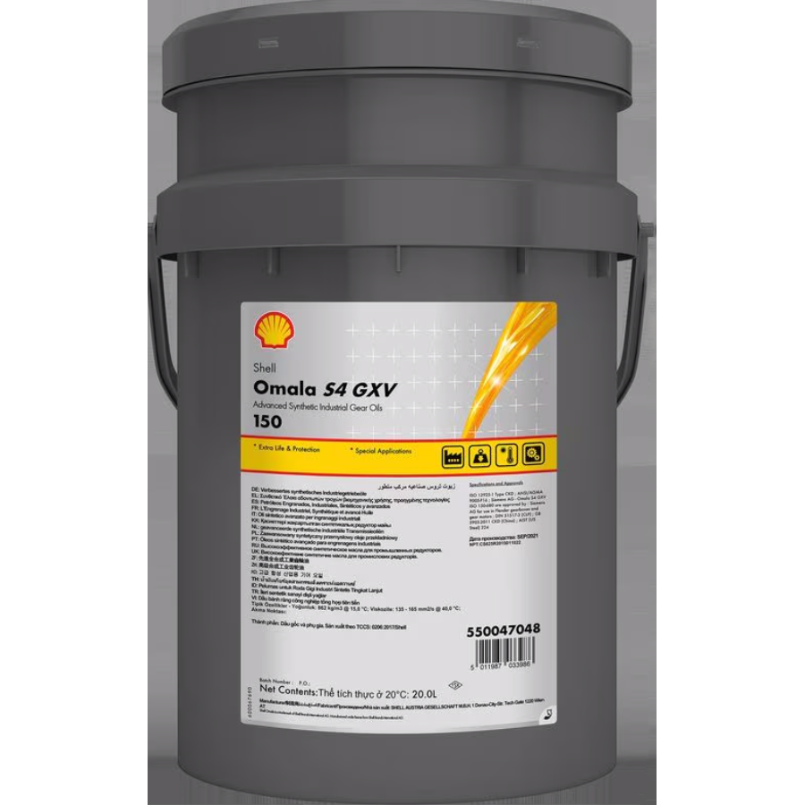 Shell Omala S4 GXV 150 Industrial Gear Oil - 20 Litres